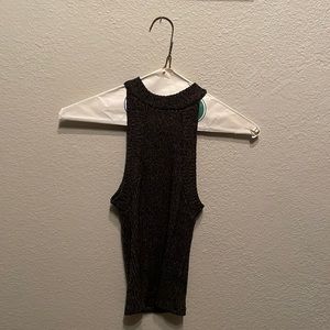 Dark green sweater halter top